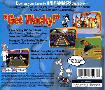 Animaniacs - Ten Pin Alley (US) box cover back